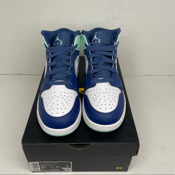 Nike Air Jordan 1 Retro Mid GS “Blue Mint” NEW 2022 - Picture 2 of 4